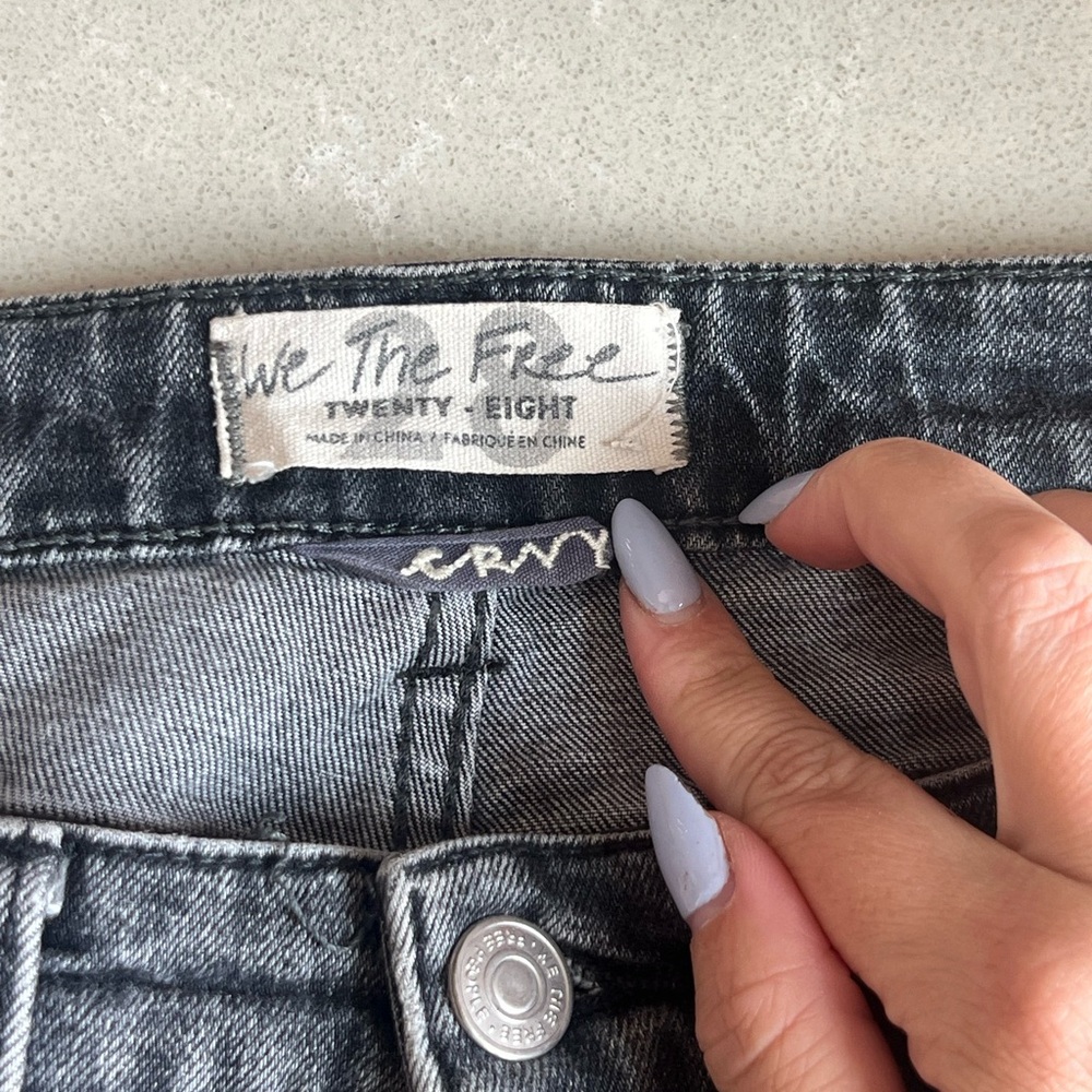 Free People We The Free Crvy Straight leg ankle/cropped jeans - washed black